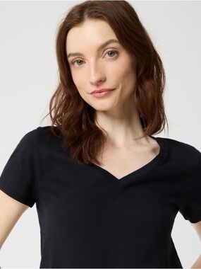 J. Crew Slub Cotton Tees - BUNDLE OF 3 - Black V-Neck - Short Sleeves